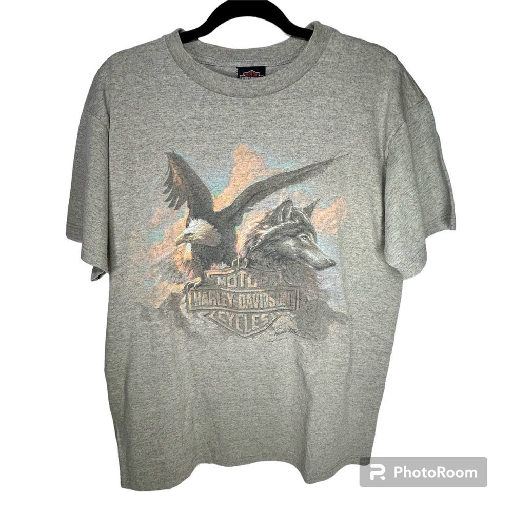 Vintage Harley Davidson Men’s T Shirt David Uhl 1995 Gray Made In USA Size Large